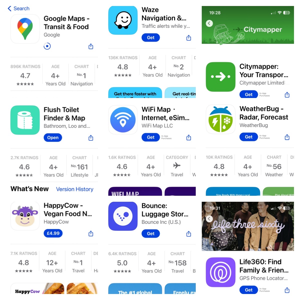 Travelling with apps